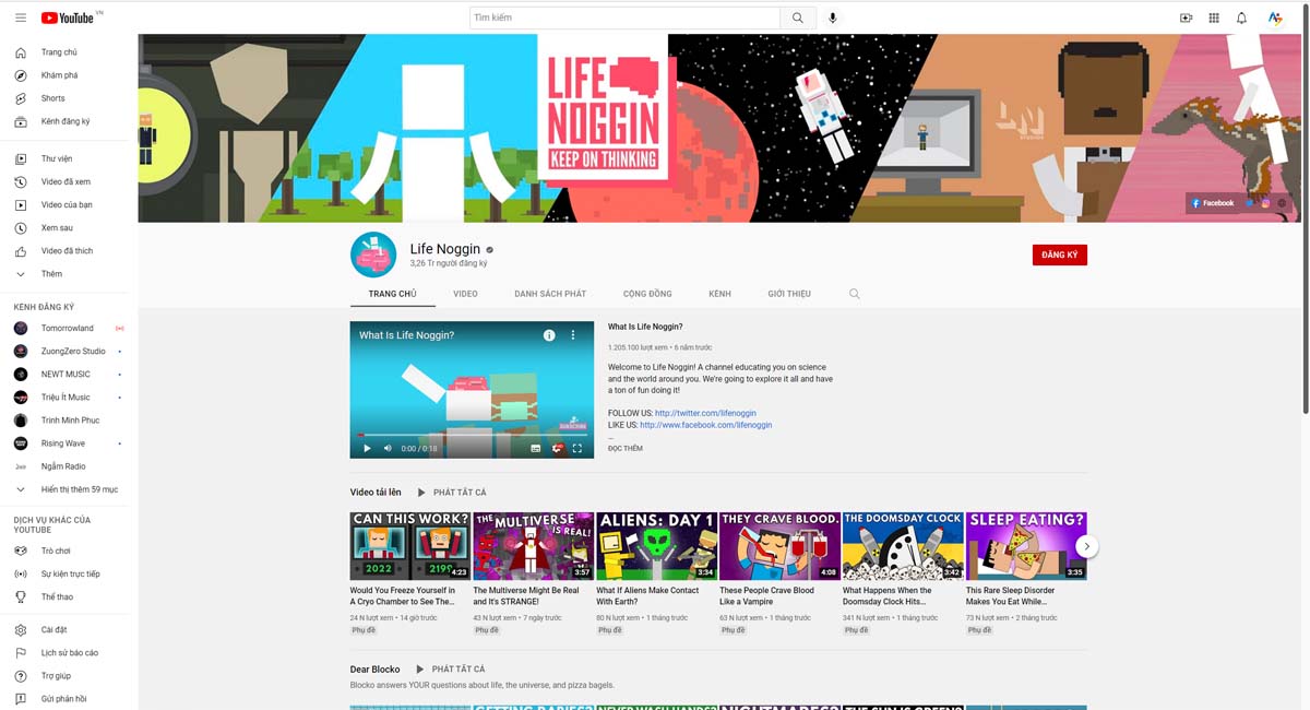 Kênh Youtube luyện IELTS Speaking Life Noggin