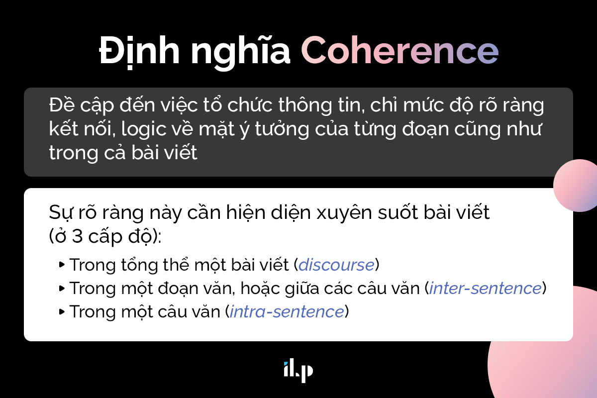 tiêu chí coherence & cohesion - định nghĩa coherence ilp