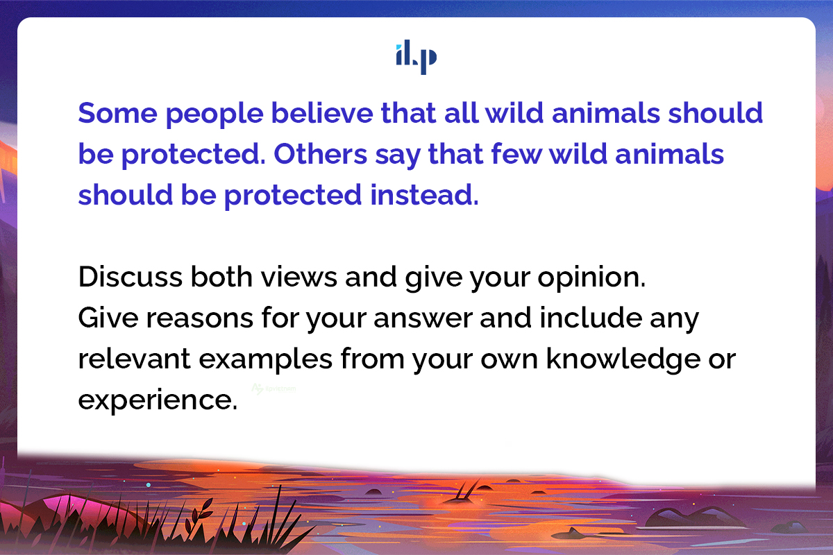 đề bài topic wild animals should be protected - writing task 2 sample ilp