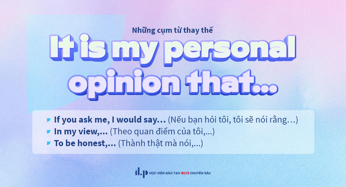Những cụm từ có thể thay thế “It is my personal opinion that…”